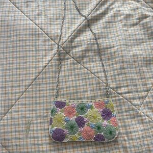 Colorful Floral Embroidered Crossbody Bag